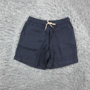 Quince Shorts Mens Medium Blue Chino Drawstring Elastic Waist 31x6.5*